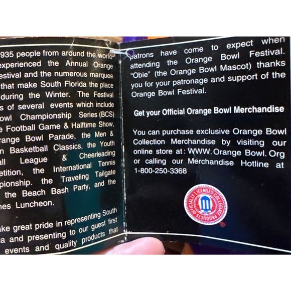 2001 FedEx Orange Bowl Limited Edition Bean Plush Stuffed Bear _NWT - Picture 10 of 10